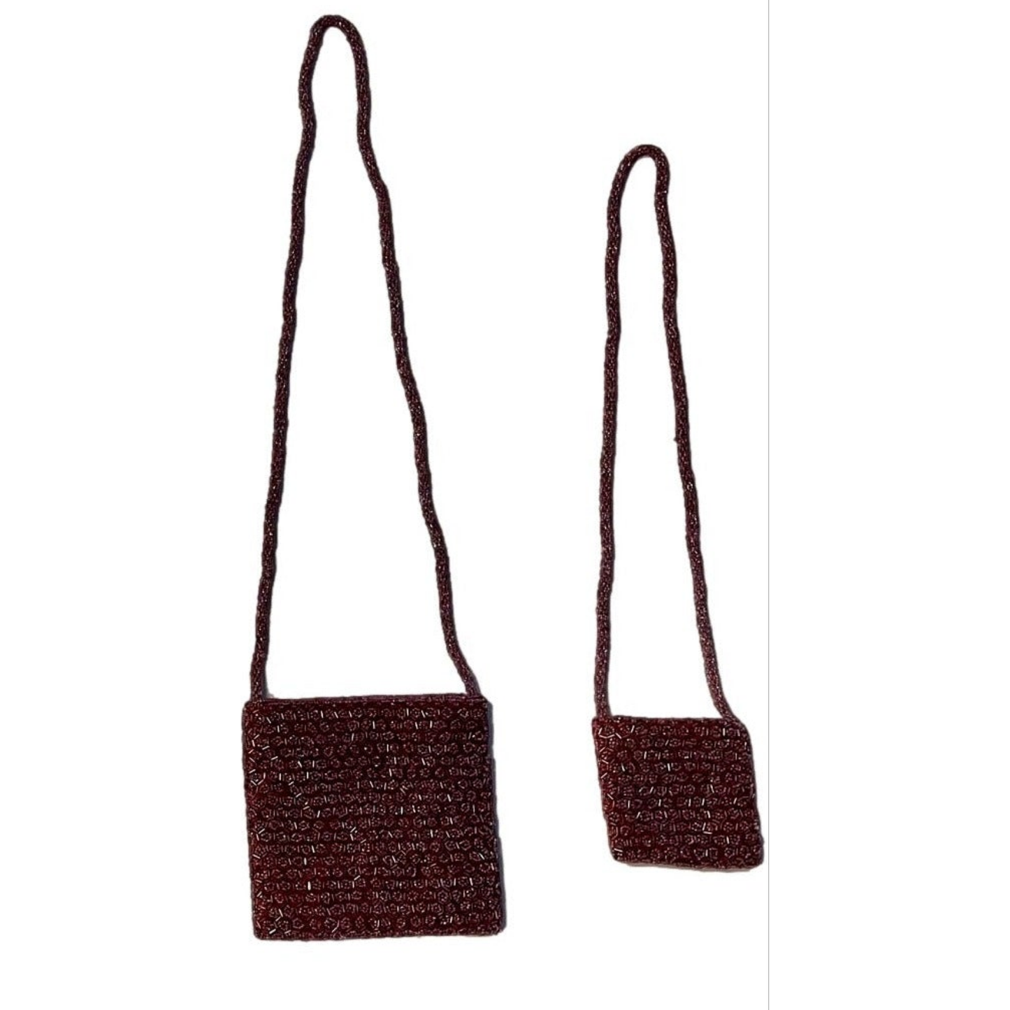 Mother Daughter Beaded Honeycomb Shoulder Handmade Bag