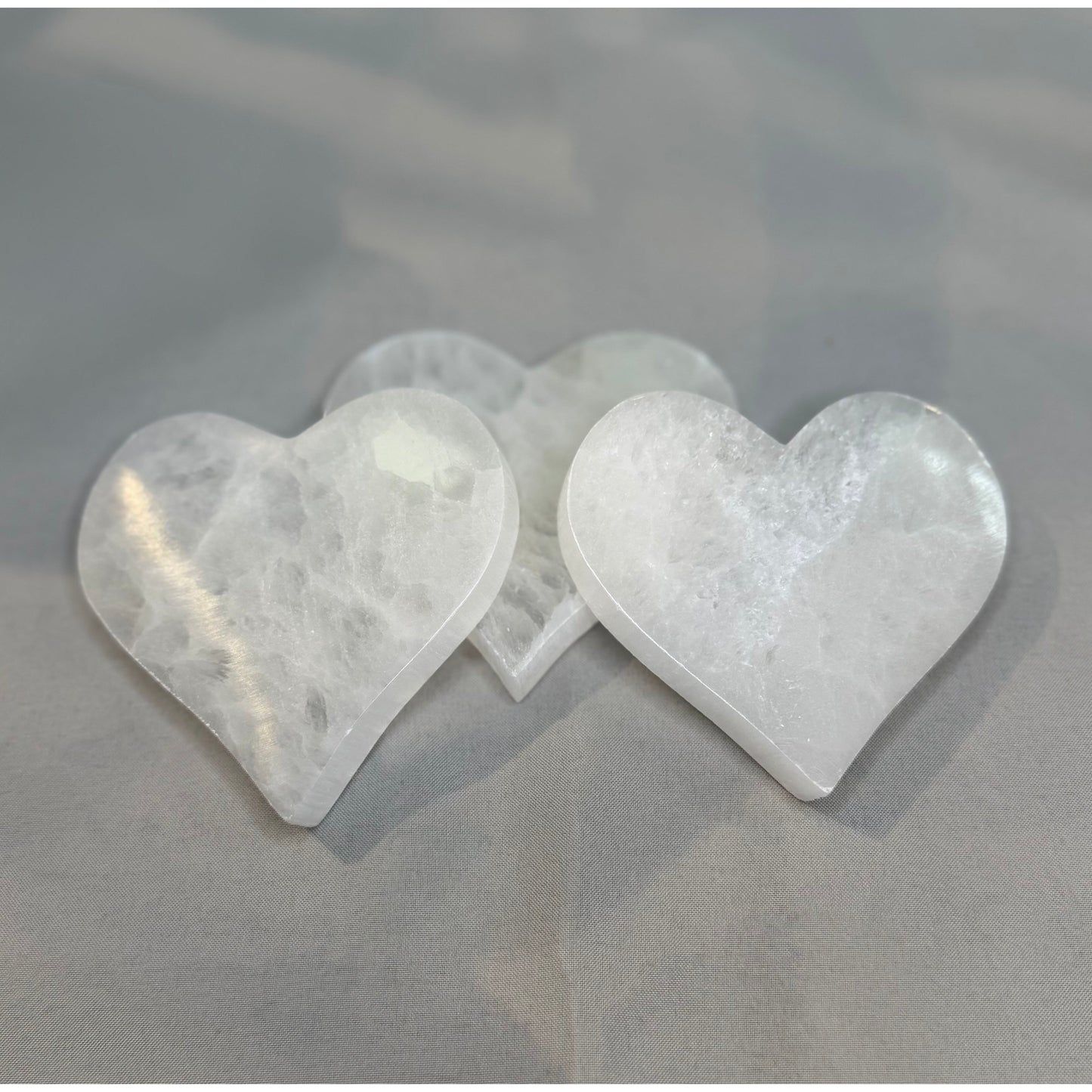 Carved Selenite Hearts