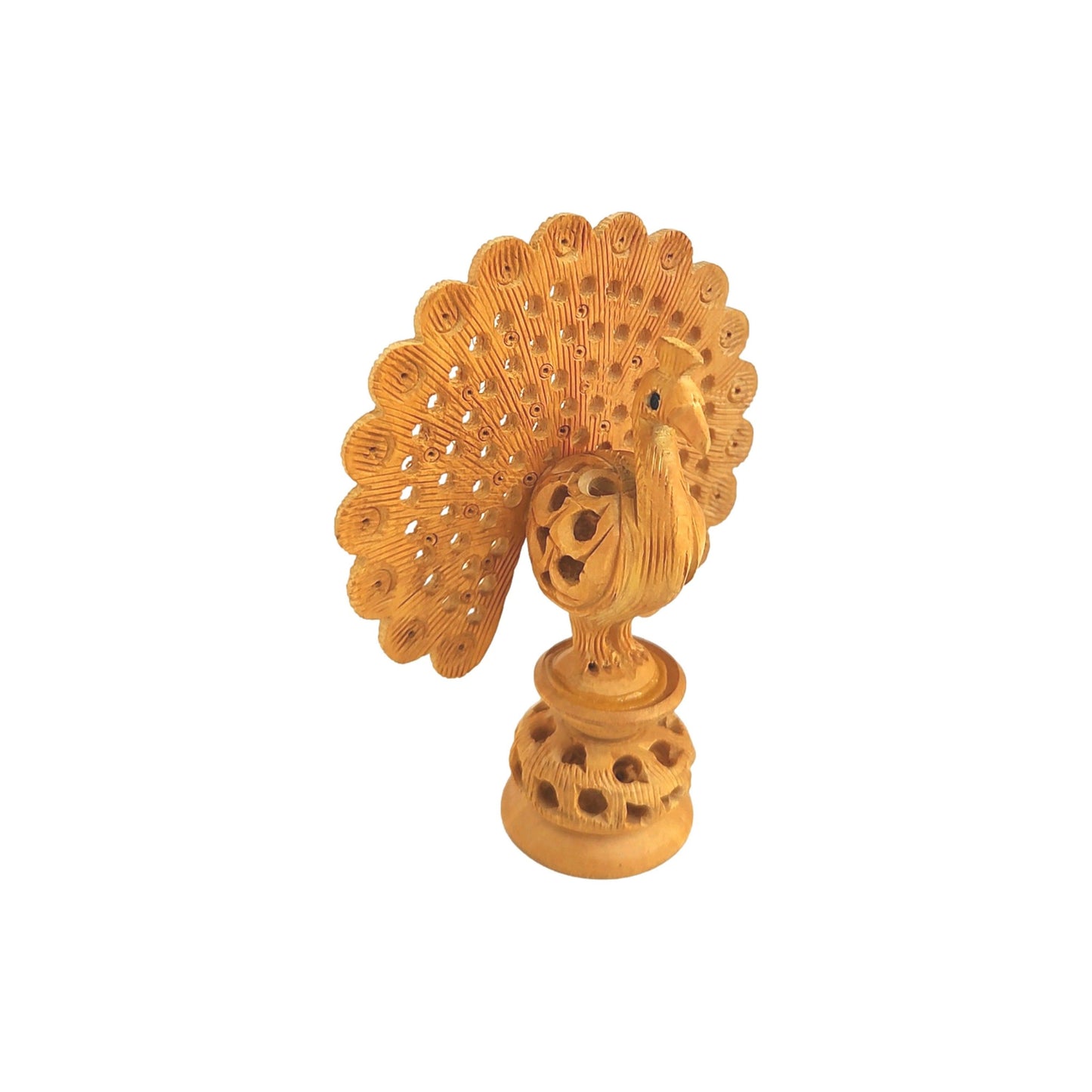 Dancing Peacock Hand Carved Figurine