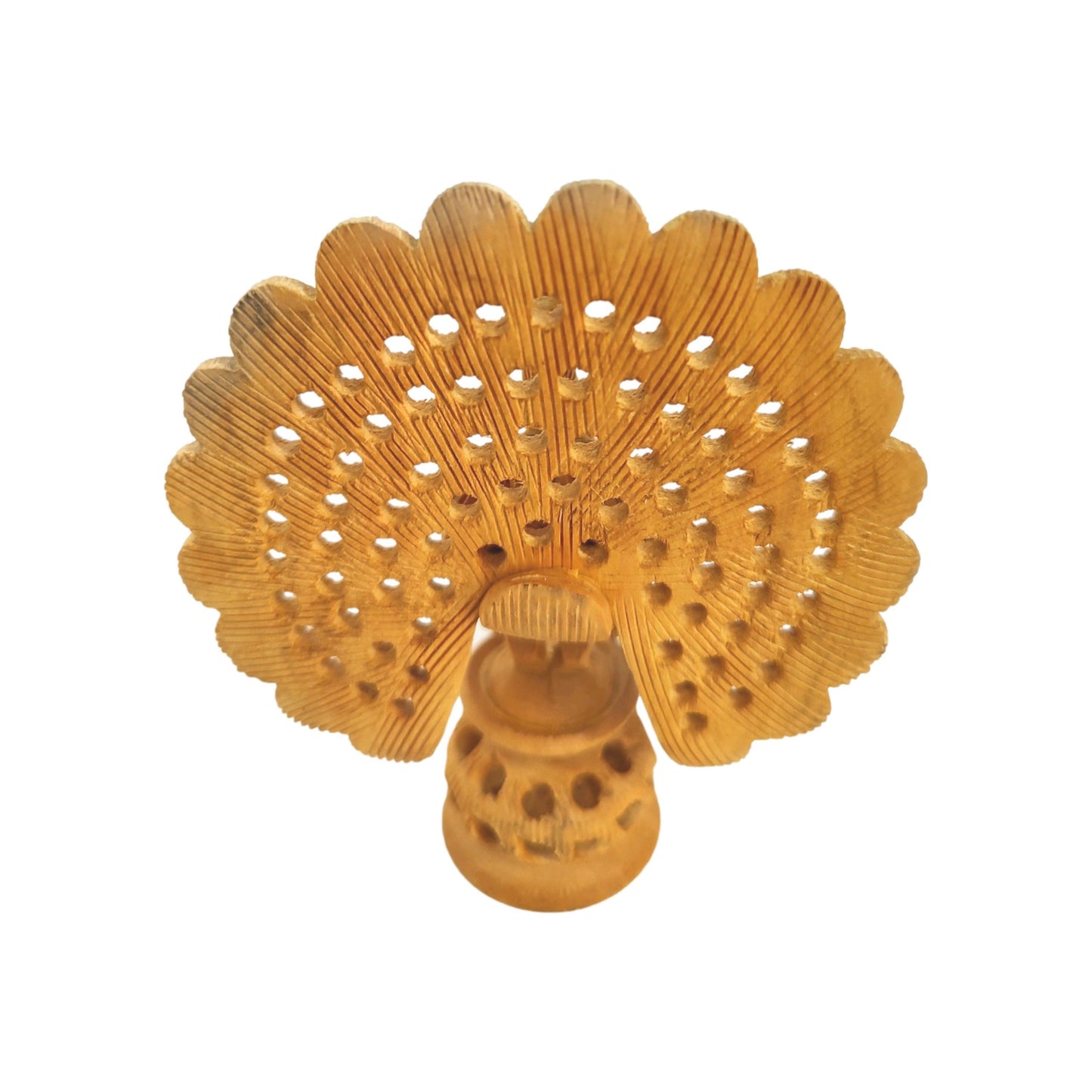 Dancing Peacock Hand Carved Figurine