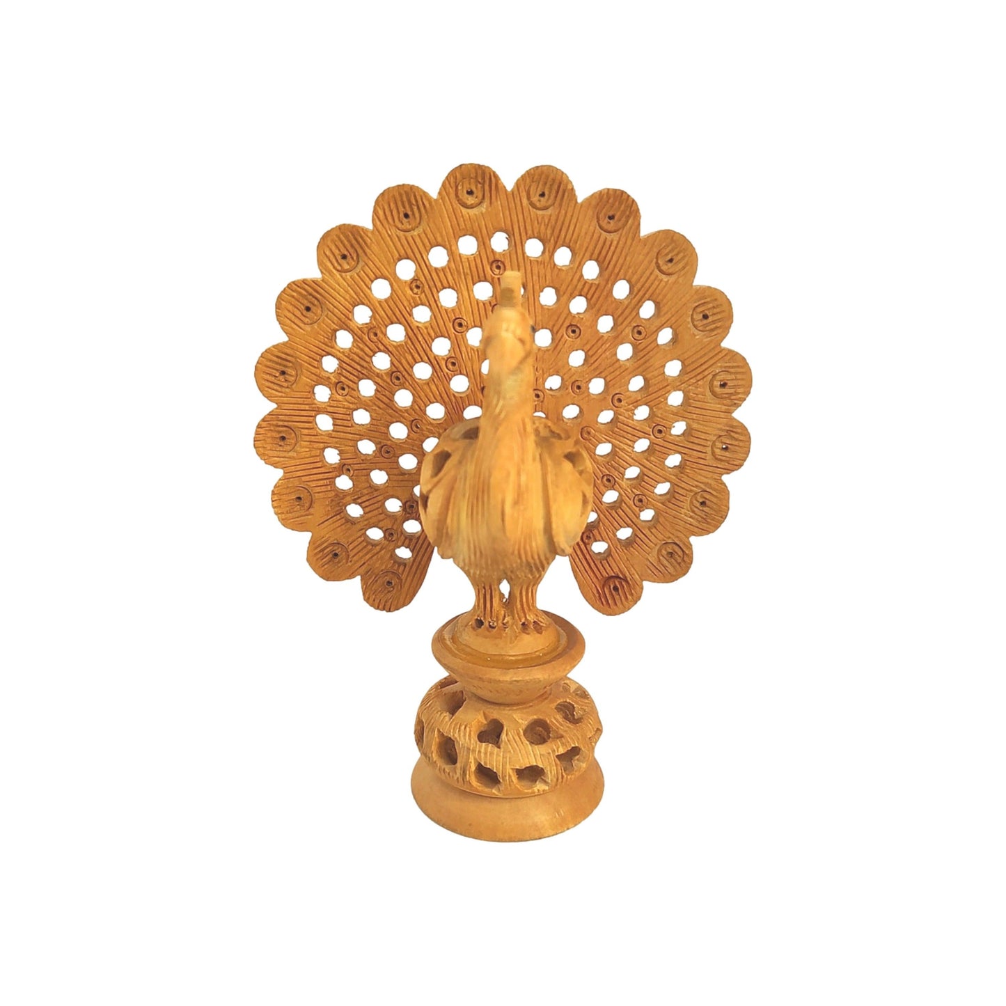 Dancing Peacock Hand Carved Figurine