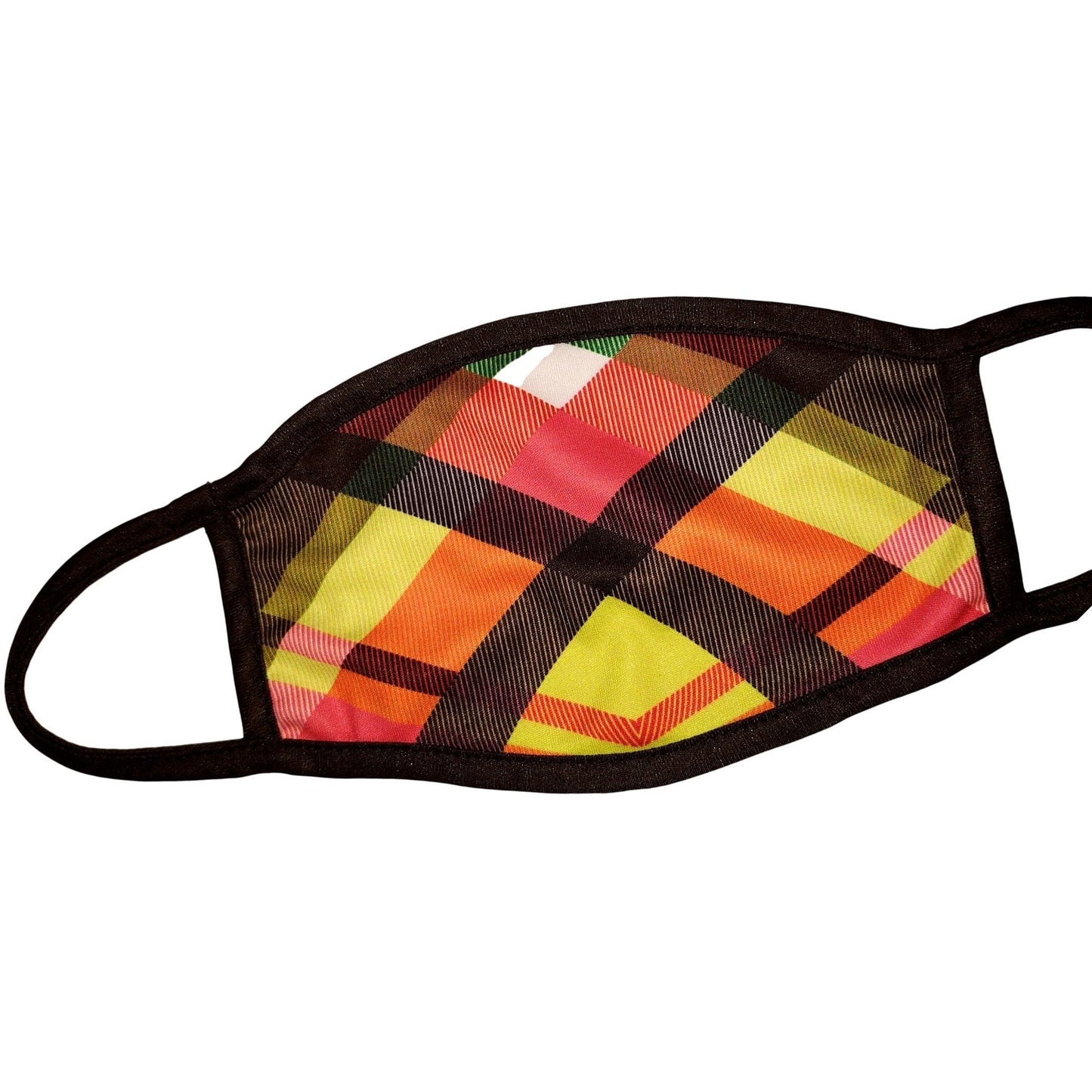 Vibrant Plaid Design Fashion Mask with PM2.5 Filter ~ Washable and Reusable