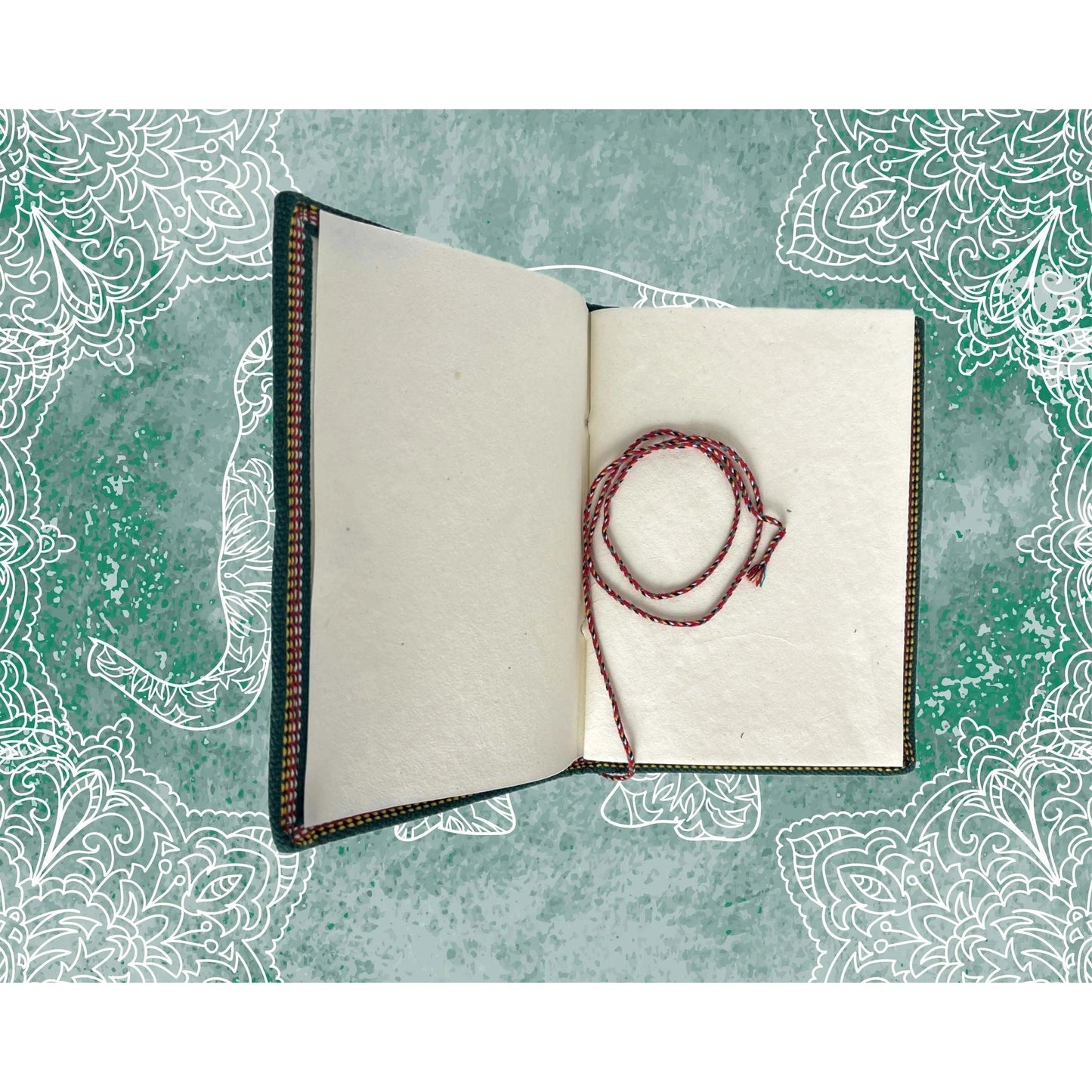 Elephant Block Printed Cloth Journal with Strap
