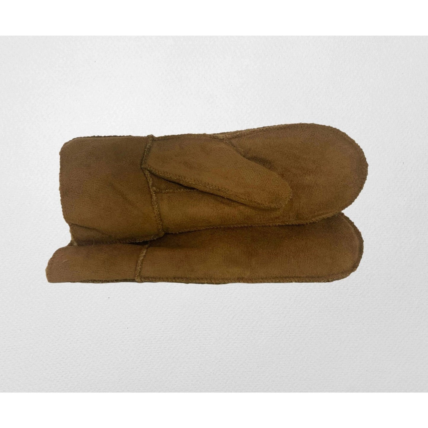 Unisex Warm Winter Soft Suede Mittens with Fur Inside