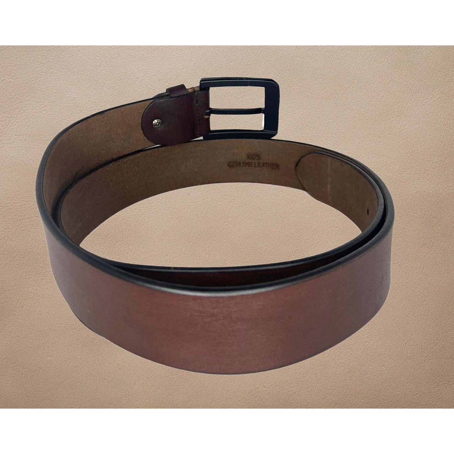Real Genuine Leather Unisex Textured Belt