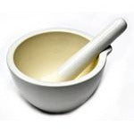 5" Mortar and Pestle White Ceramic Set