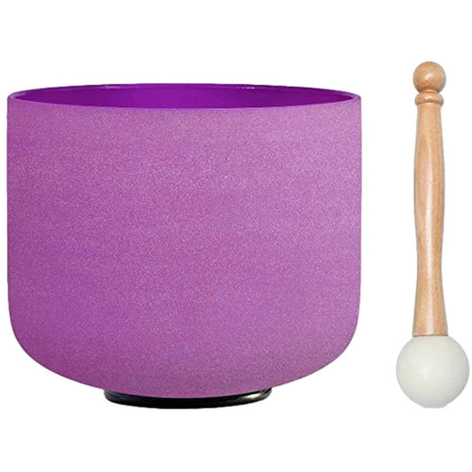 Crystal Quartz 8" Singing Bowl ~ Note B ~ Meditation ~ Crown ~ Purple