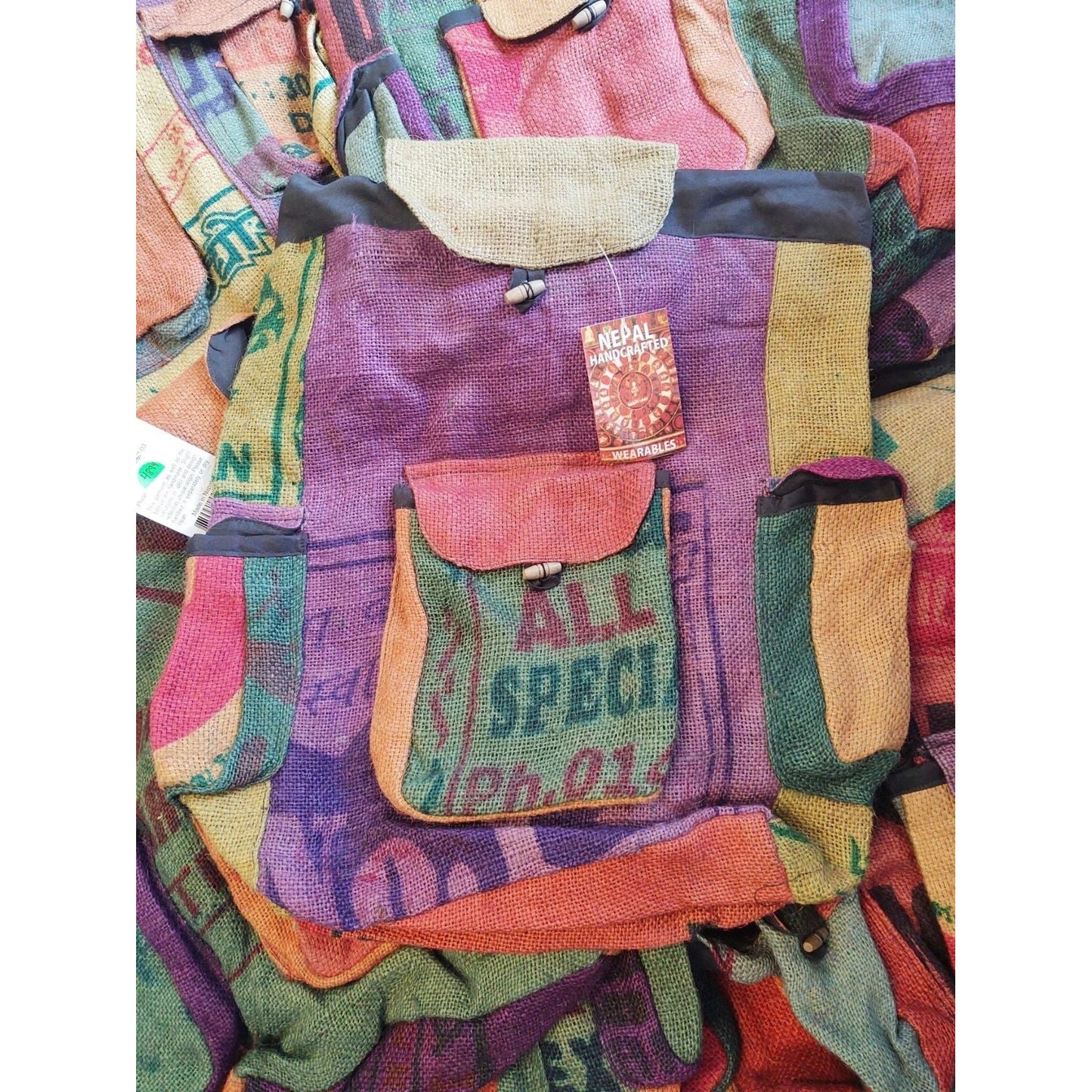 Jute/Burlap Vegan Rice Backpack Bag