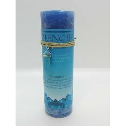 Strength Pillar Candle with Turquoise Crystal Pendant/Necklace