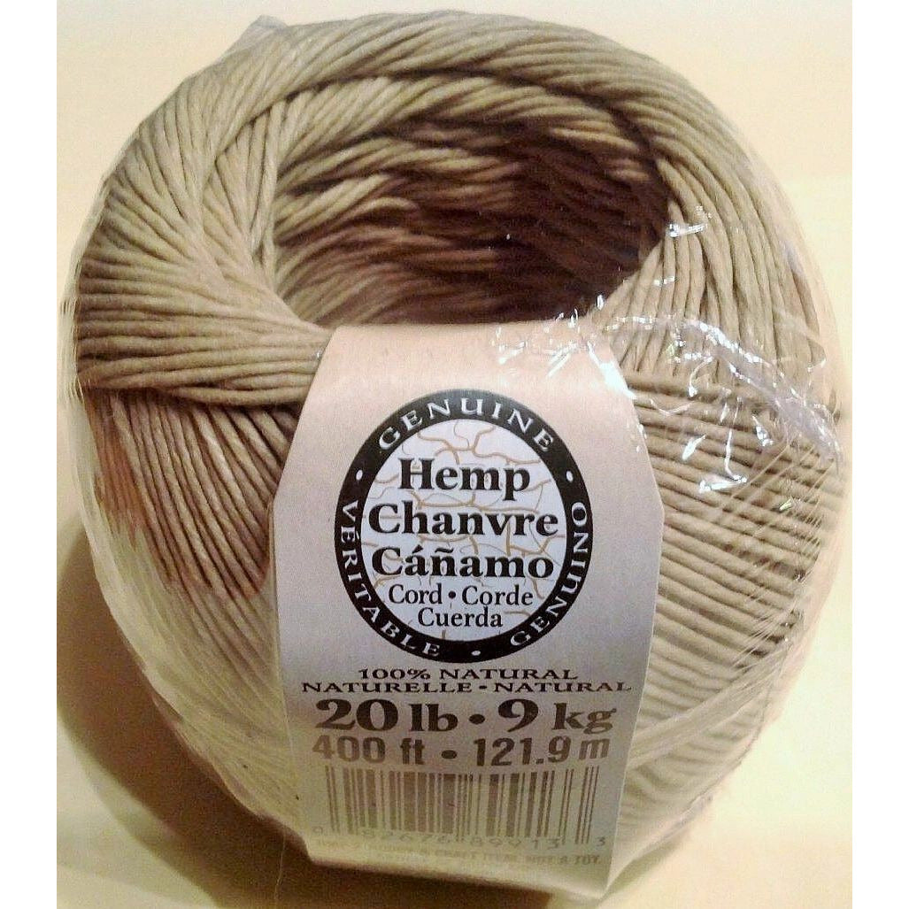  One Package of 400 feet 100% Natural Hemp Cord #20