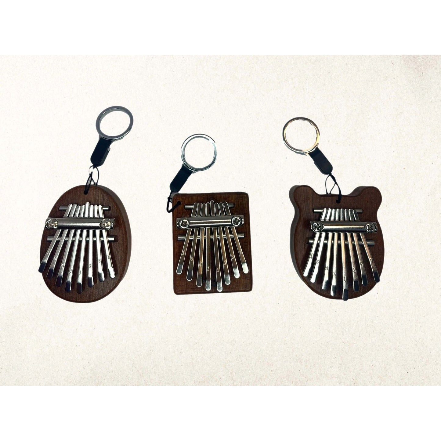 Mini 8-Key Sapele Plate Kalimba Instrument - 3 Designs