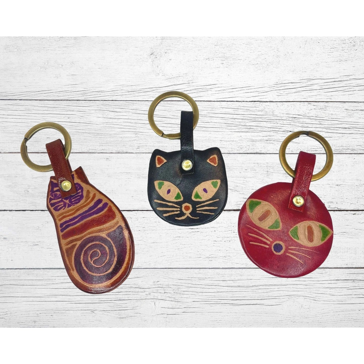 Hand Painted Shantiniketan Leather Key Chains