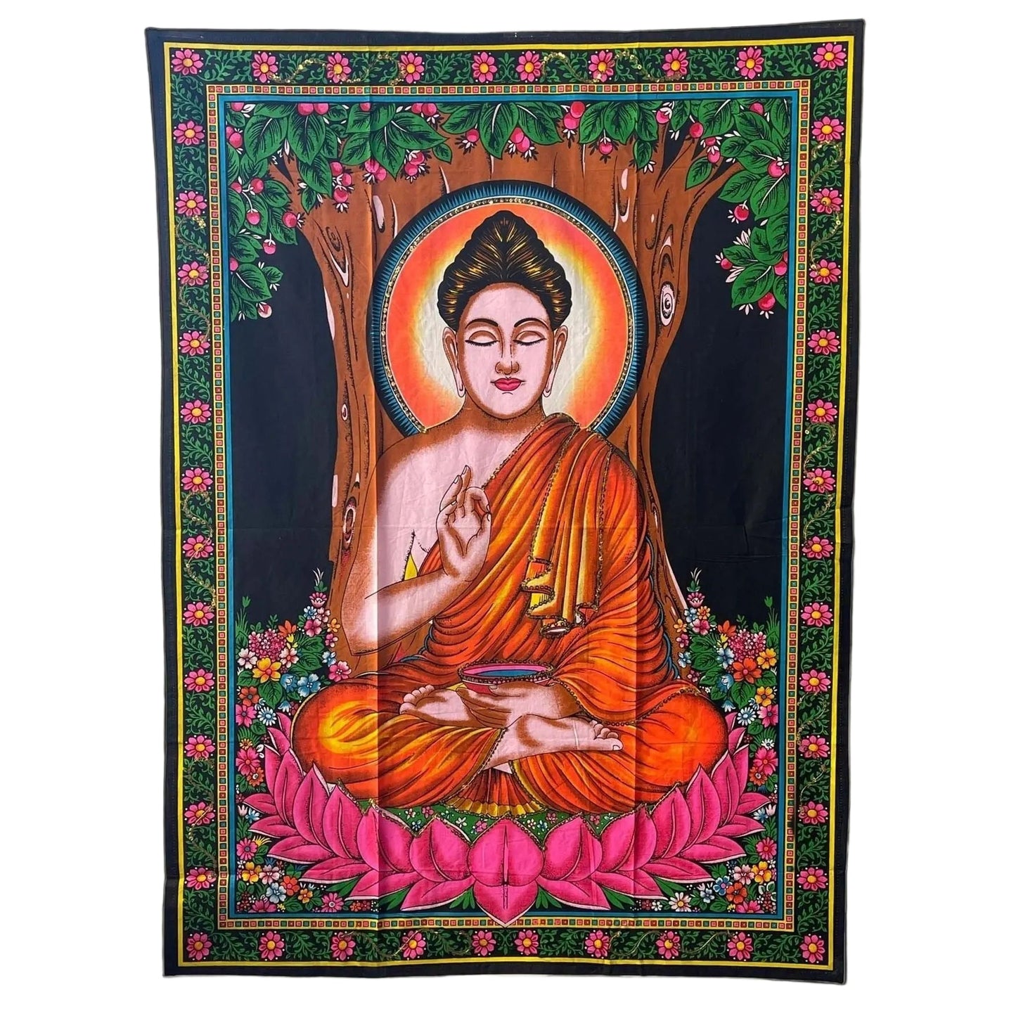 Blessing Buddha Tapestry with Sequins