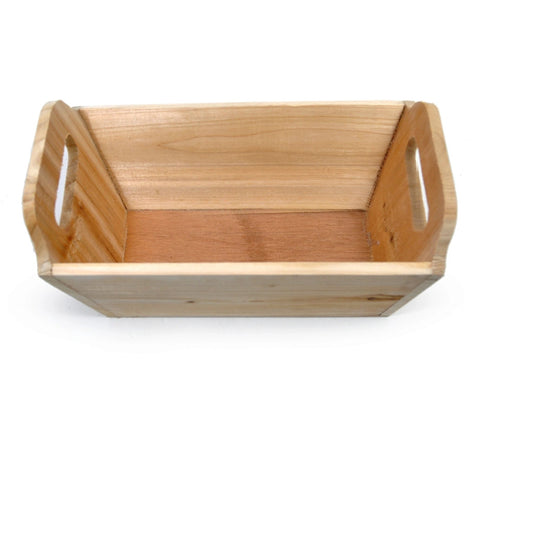 Natural Color Wood Tray with In - Handles