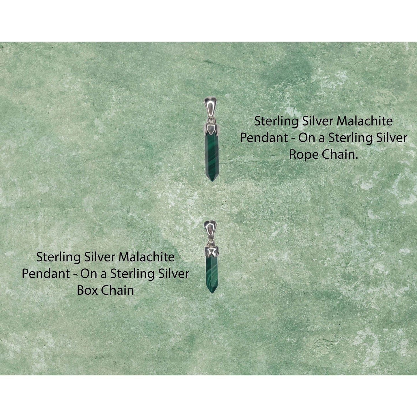 Sterling Silver Malachite Pendant Necklace