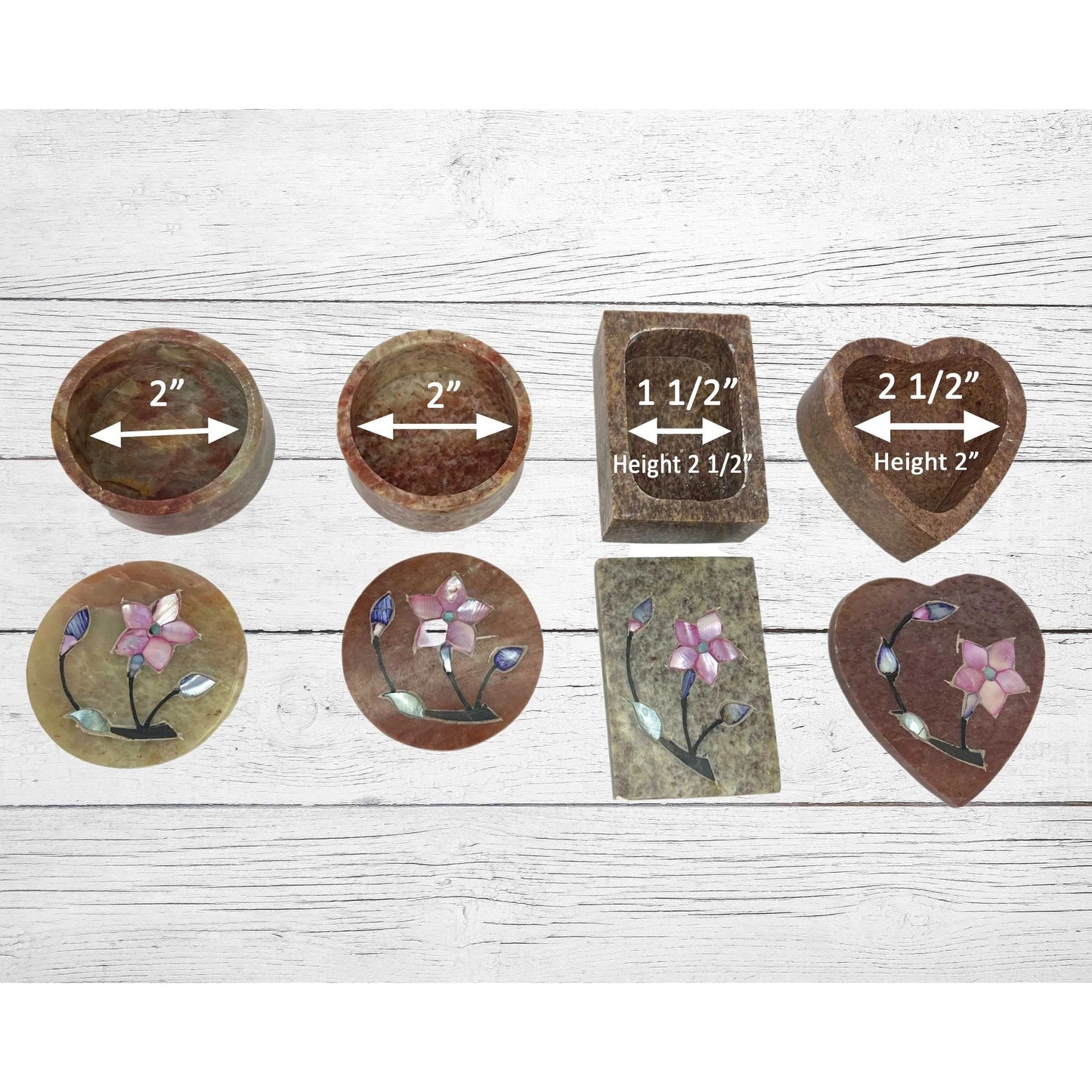 Soapstone W/ Inlay Floral Designs
