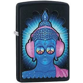 Zippo Lighter - Buddha & Peace Sign Design