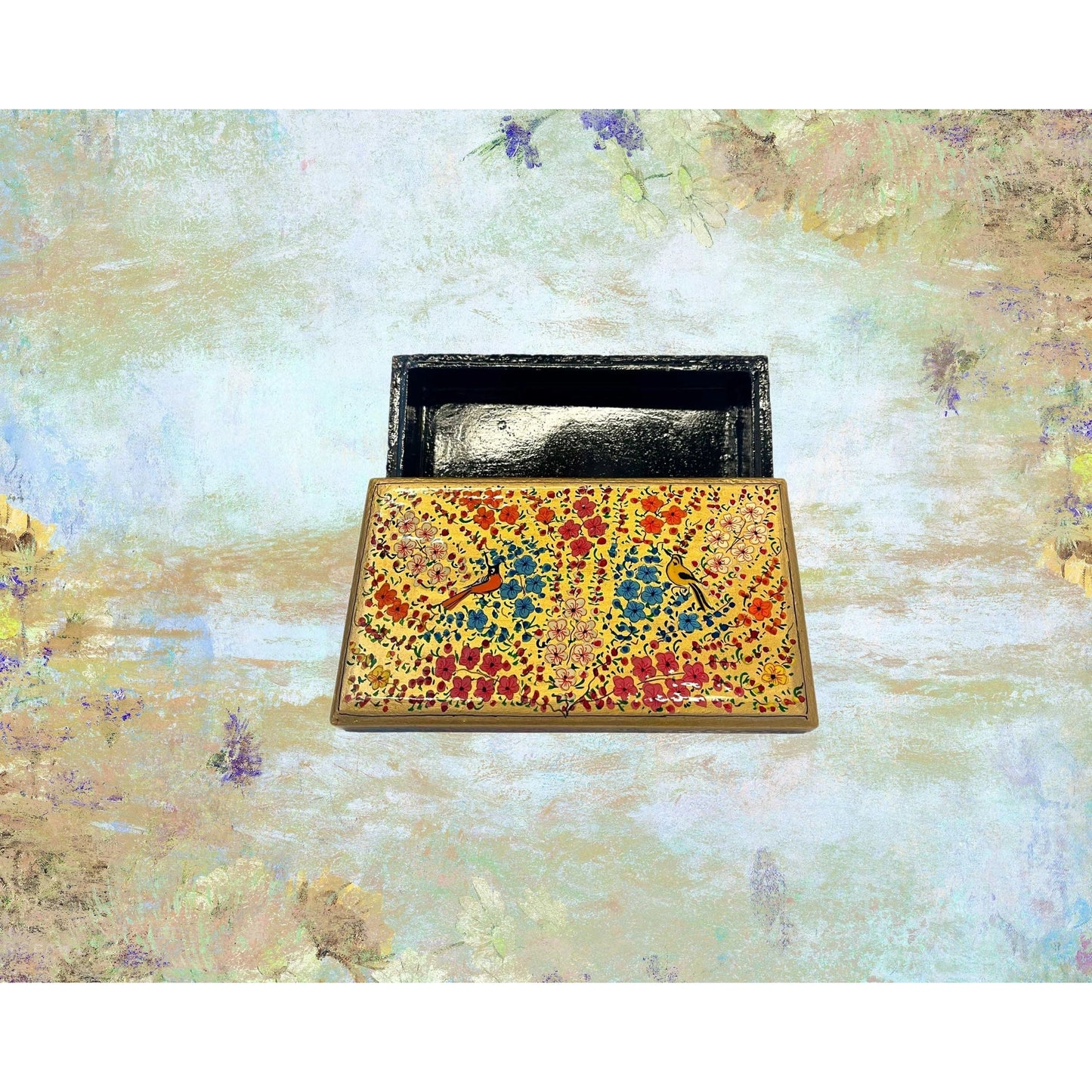 Paper Mache Box - Hand Made - Hand Painted