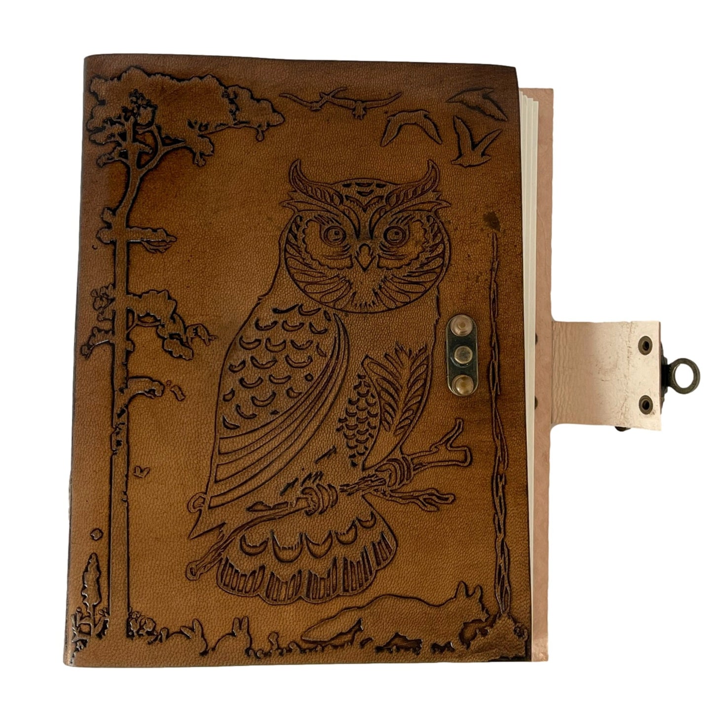 100% Leather Journal Embossed with an Owl