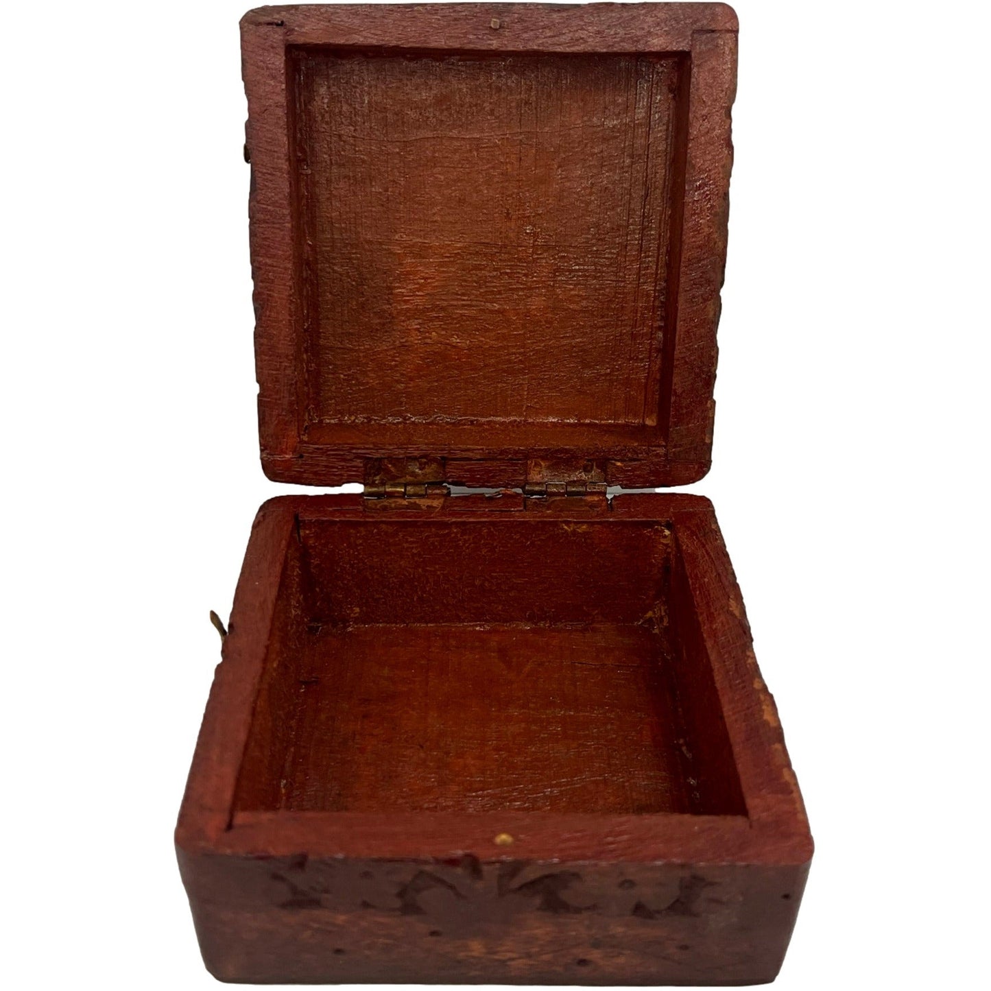 Sheesham Wooden Box with 2 Elephant Brass Inlay
