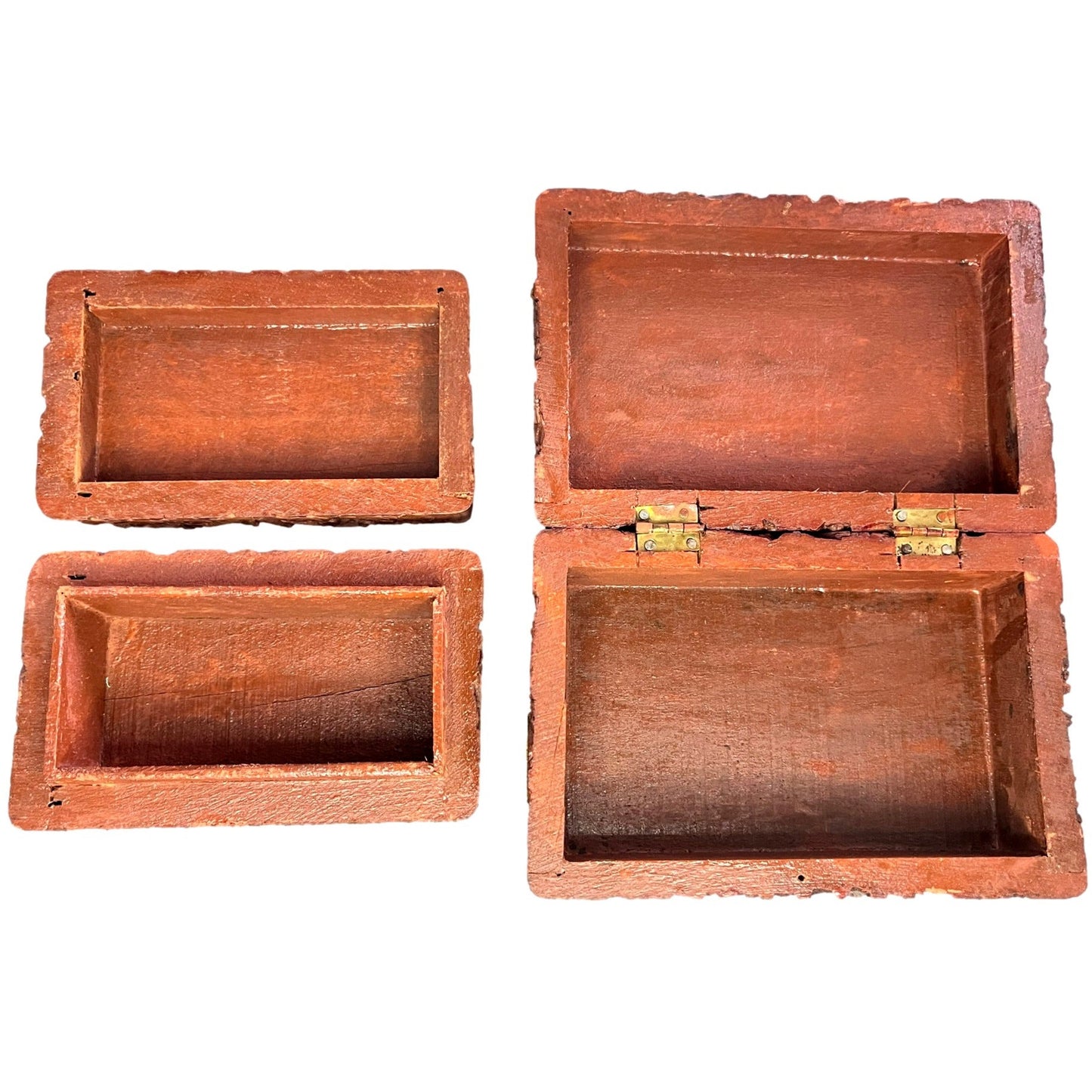Wooden Sheesham Box with 3 Elephant Brass Inlay