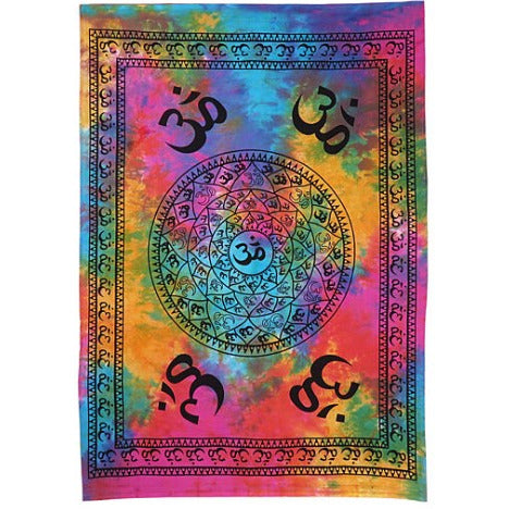 100% Cotton OM Tapestry ~ Tye-Dye or Black & White