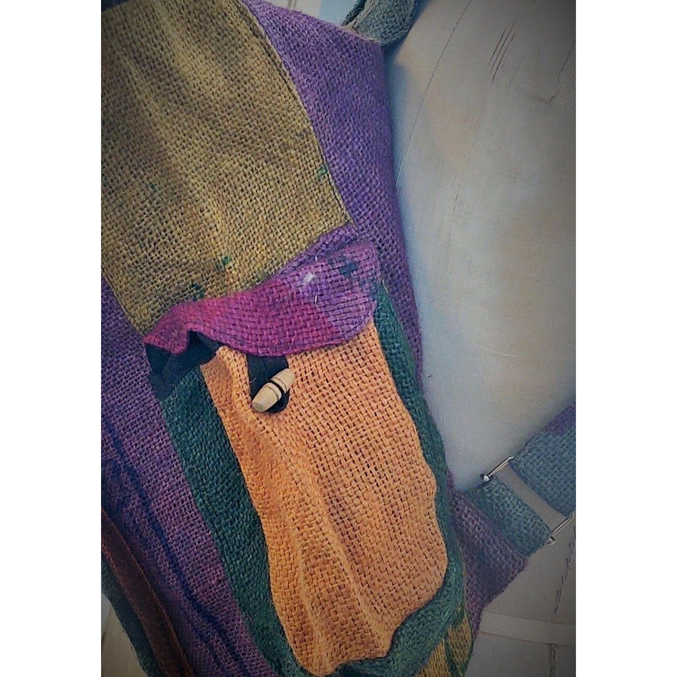 Jute/Burlap Vegan Rice Backpack Bag