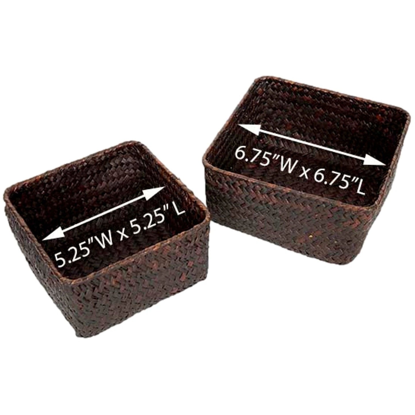 Mahogany Set of 2 Storage Baskets