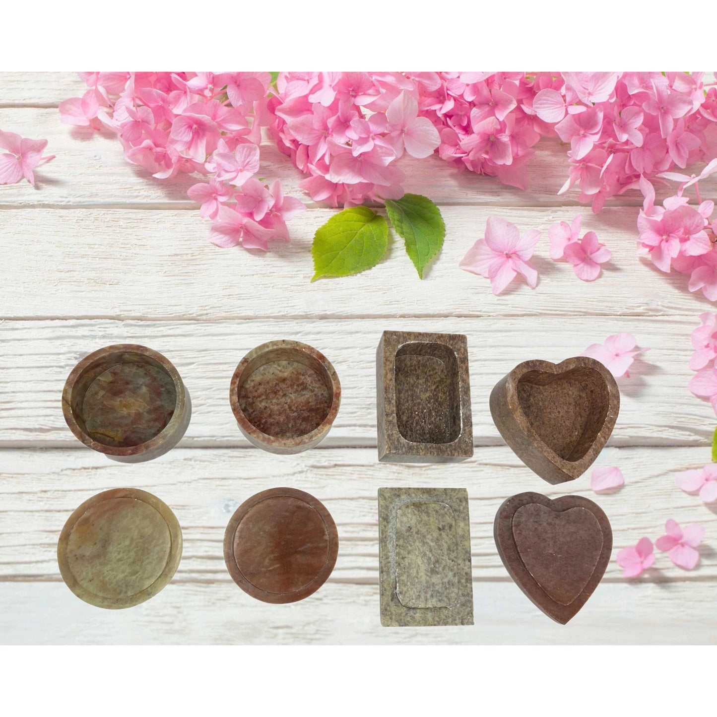 Soapstone W/ Inlay Floral Designs