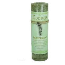 Goddess Pillar Candle & Pendant/Necklace - Prosperity