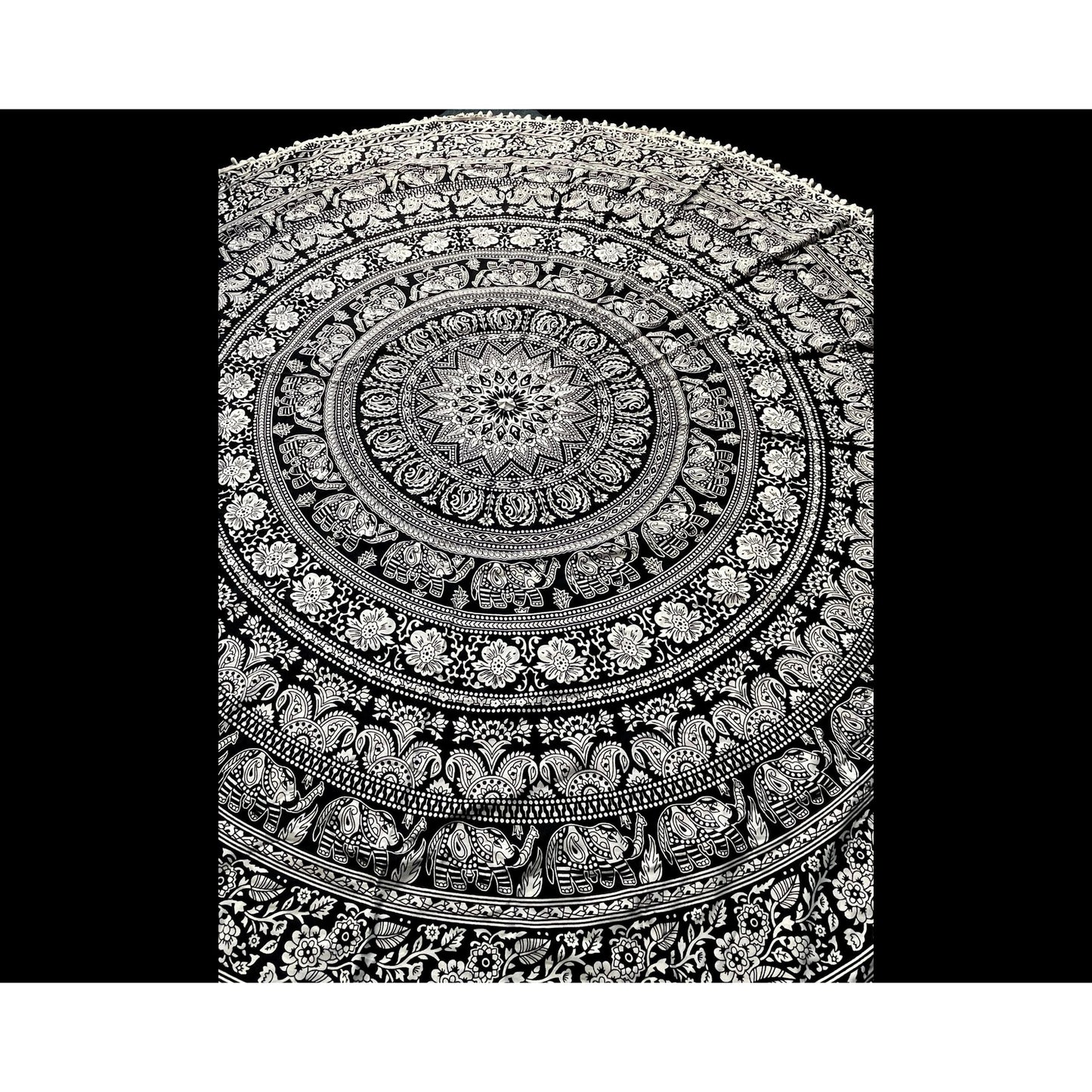 72" Circle Mandala 100% Cotton Tapestry