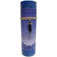 Abundance Pillar Candle with Blue Goldstone Crystal Pendant/Necklace