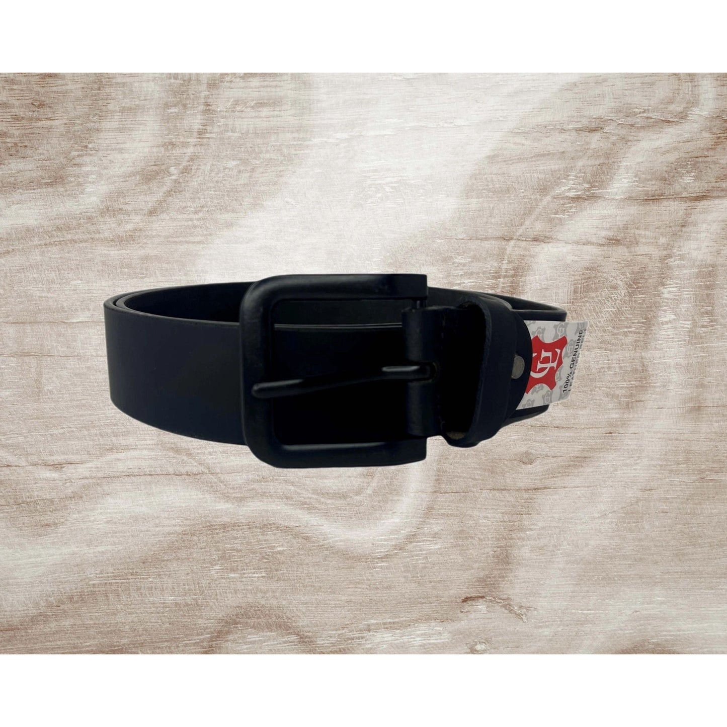 Real Genuine Smooth Matte Black Leather Belt