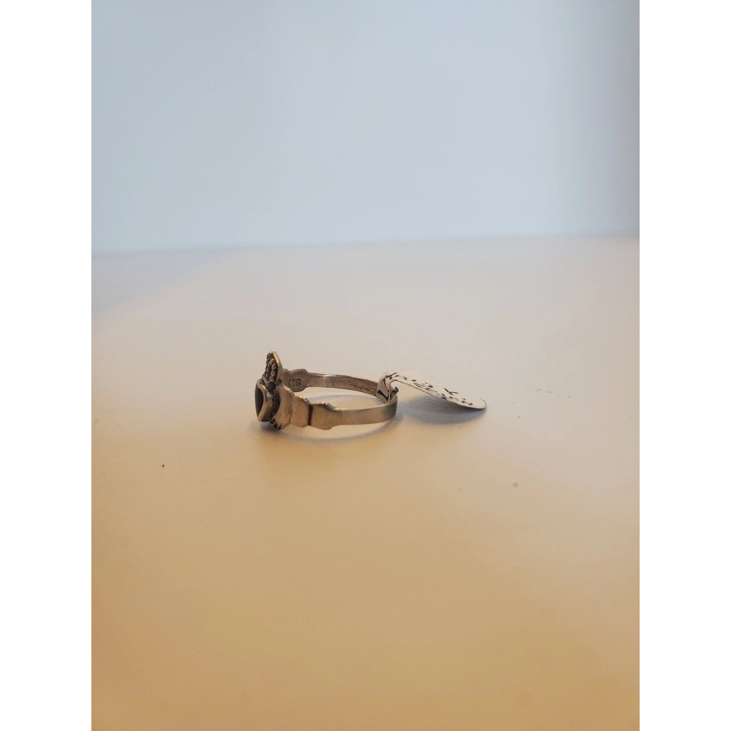 Onyx Claddagh Ring Size 7