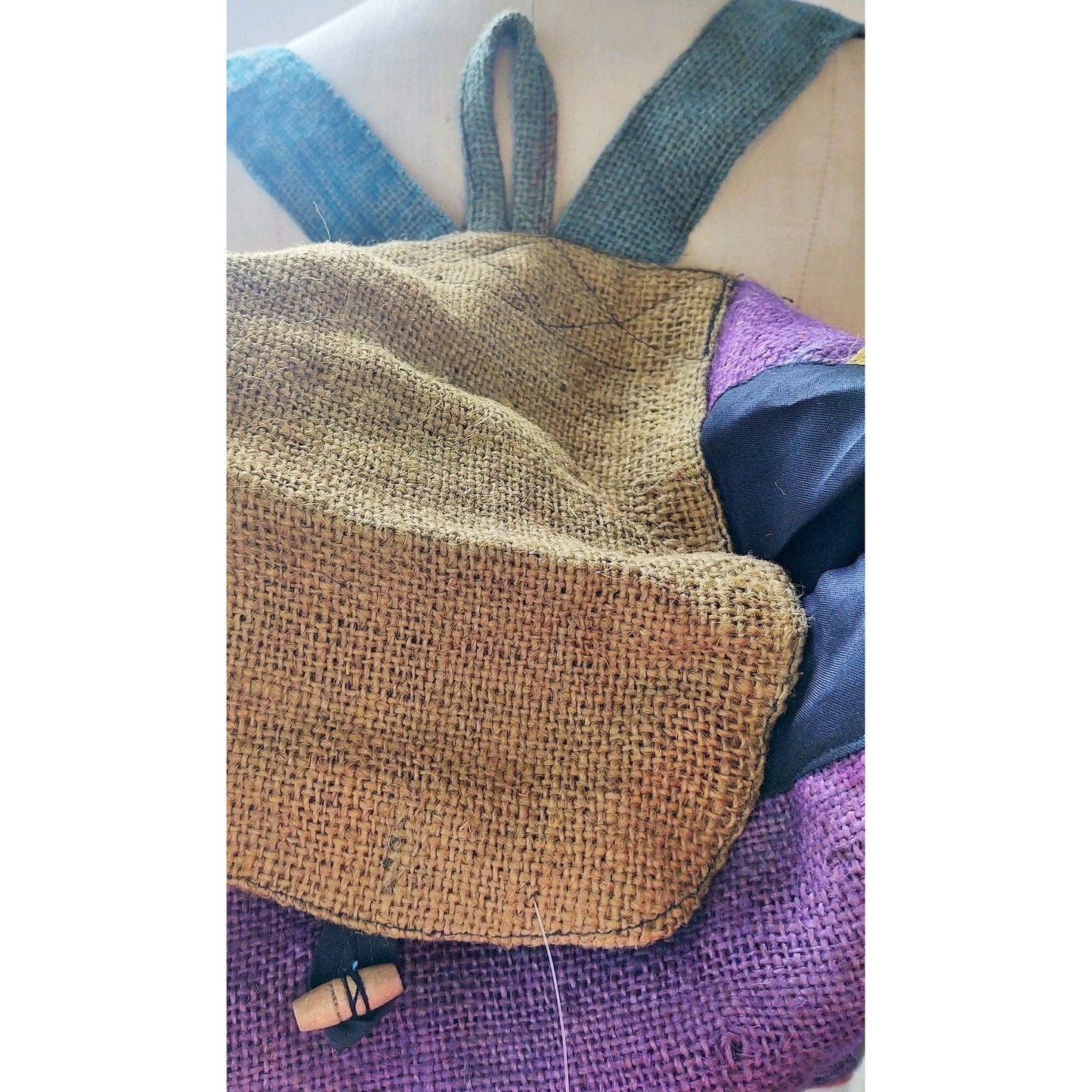 Jute/Burlap Vegan Rice Backpack Bag