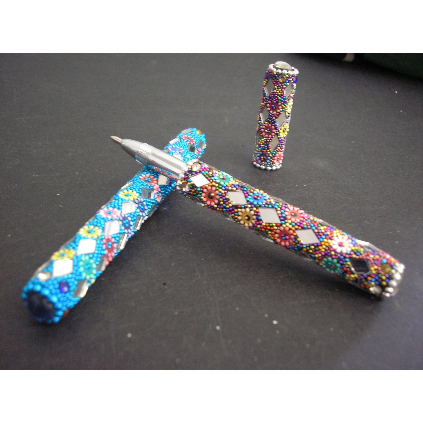 Handmade Beaded and Mirrored Pen