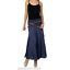 100% Cotton Skirt with Macrame and Bead Belt in Acid Wash Blue