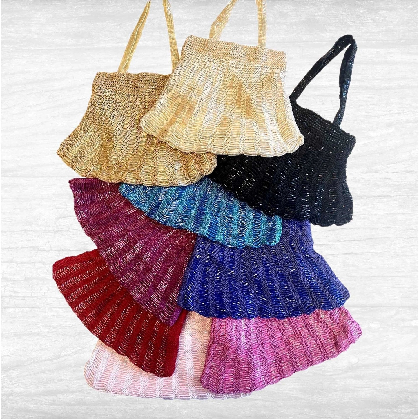 Crochet Seed Beaded Handmade Bag