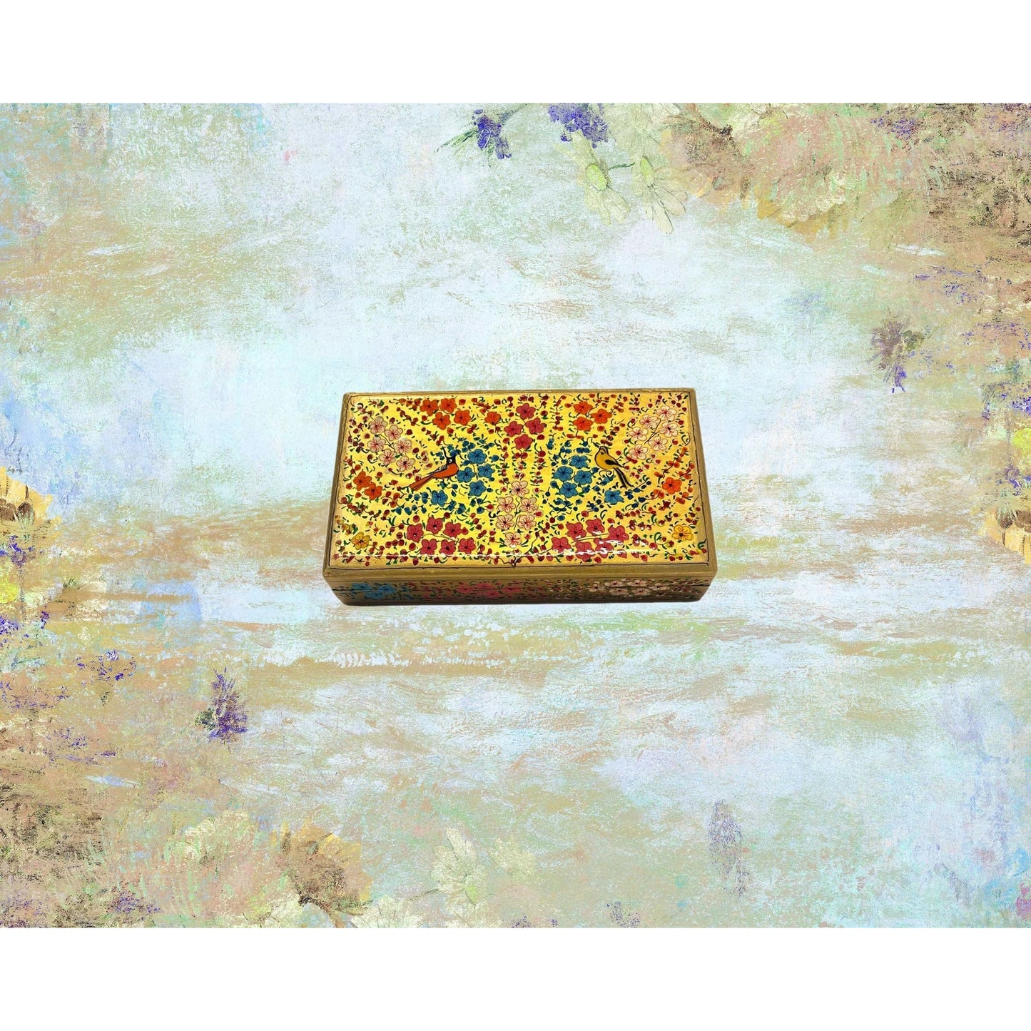 Paper Mache Box - Hand Made - Hand Painted