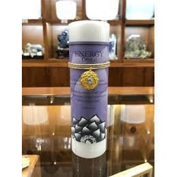 Energy Pillar Candle with Crystal Gem Pendant/Necklace