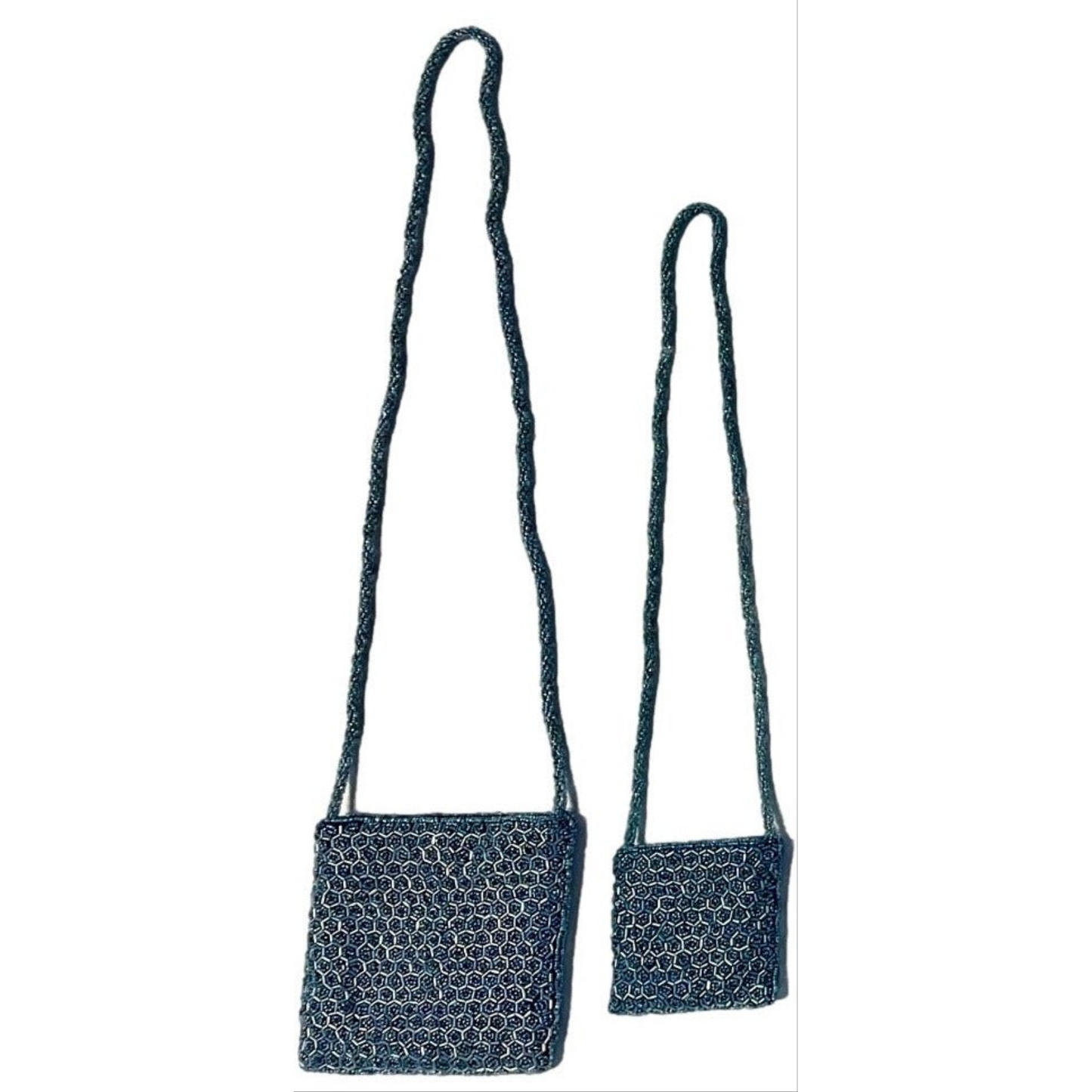 Mother Daughter Beaded Honeycomb Shoulder Bag