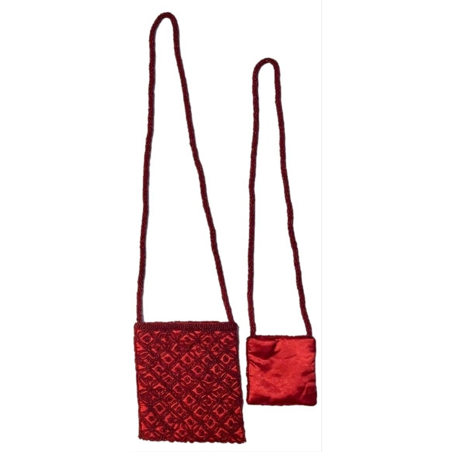 Mother Daughter Beaded Flower Shoulder Bag