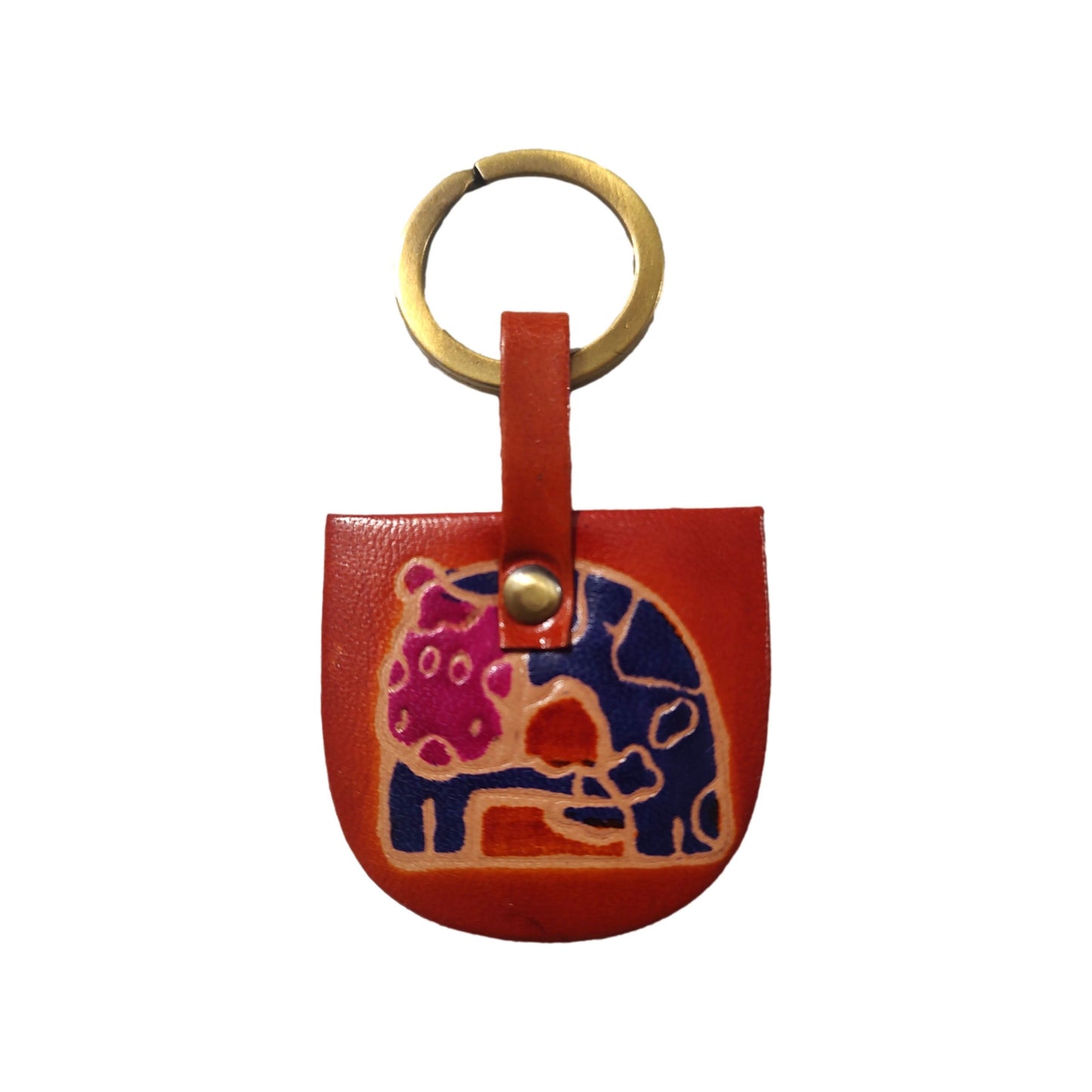 Hand Painted Shantiniketan Leather Key Chains