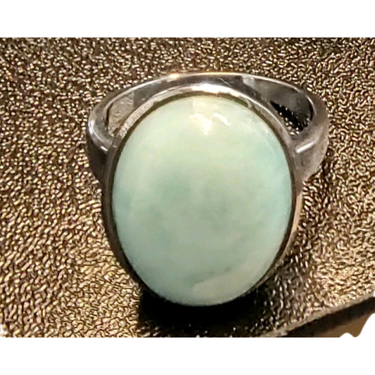 Larimar Oval Sterling Silver Ring
