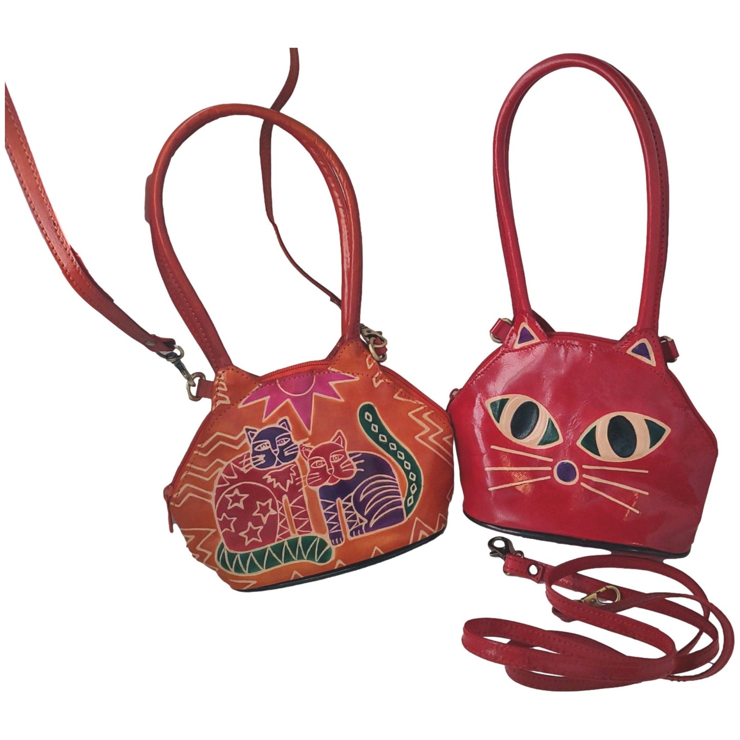 Shantiniketan Hand Painted Leather Animal Design Bag