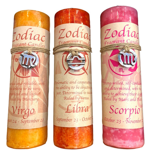 Zodiac Pillar Candle & Pendant Necklace