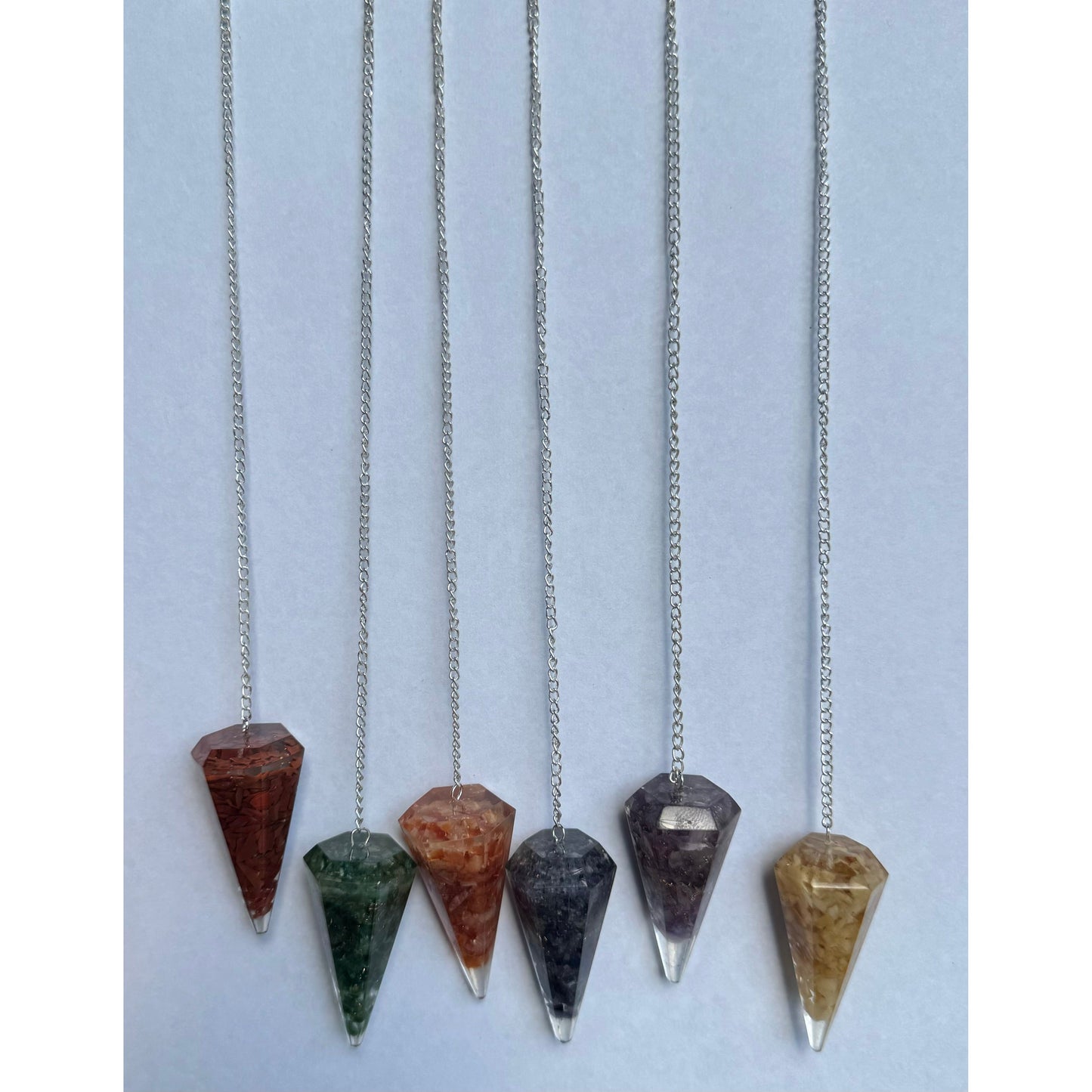 Resin Chakra Stone Pendulums