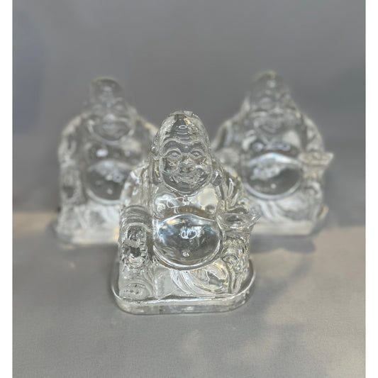 Glass Laughing Buddha Statue- 4 inches