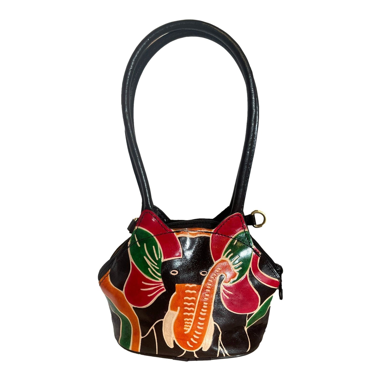 Shantiniketan Hand Painted Leather Animal Design Bag