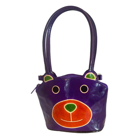 Shantiniketan Hand Painted Leather Animal Design Bag